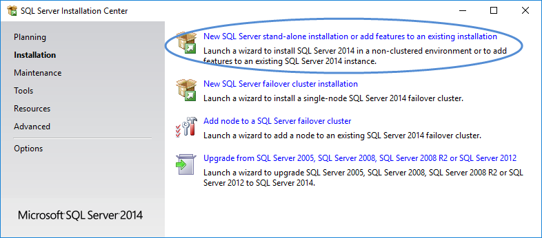 Рисунок 25 - Установка SQL Server. Раздел "Установка"